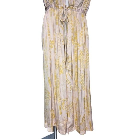 INTIMATELY Free People Silky Rose Gold & Yellow Maxi Dress Women’s Medium - Picture 3 of 6